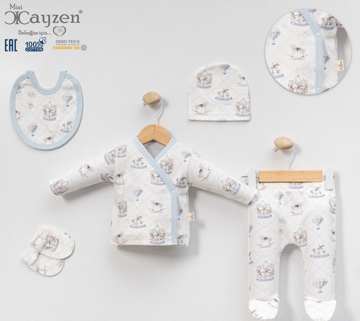 Adorable 5 Piece Cotton Set with Fairground Detail