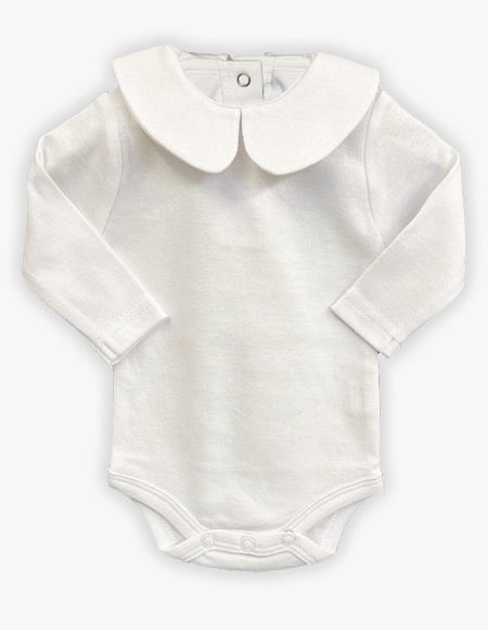 White Long Sleeve Vest with Collar