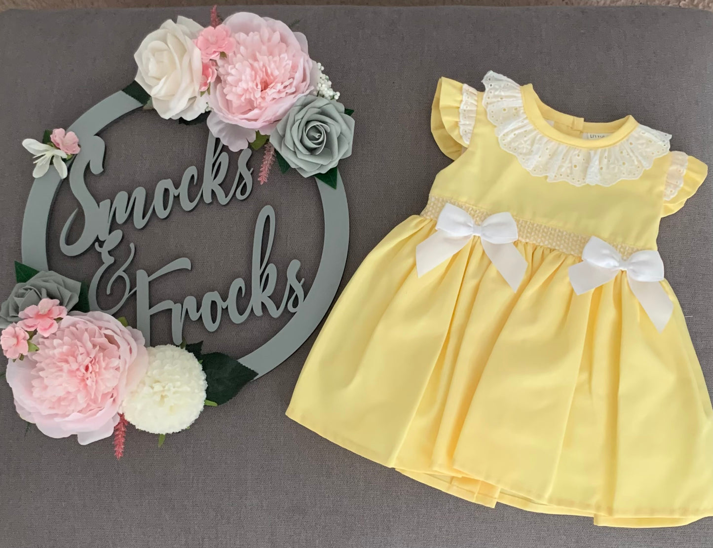 Girls Dress with Lace and Bow Detail - WA 004