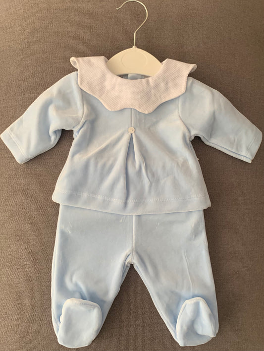 Velour 2 Piece Set with Scallop Collar - SG116-V