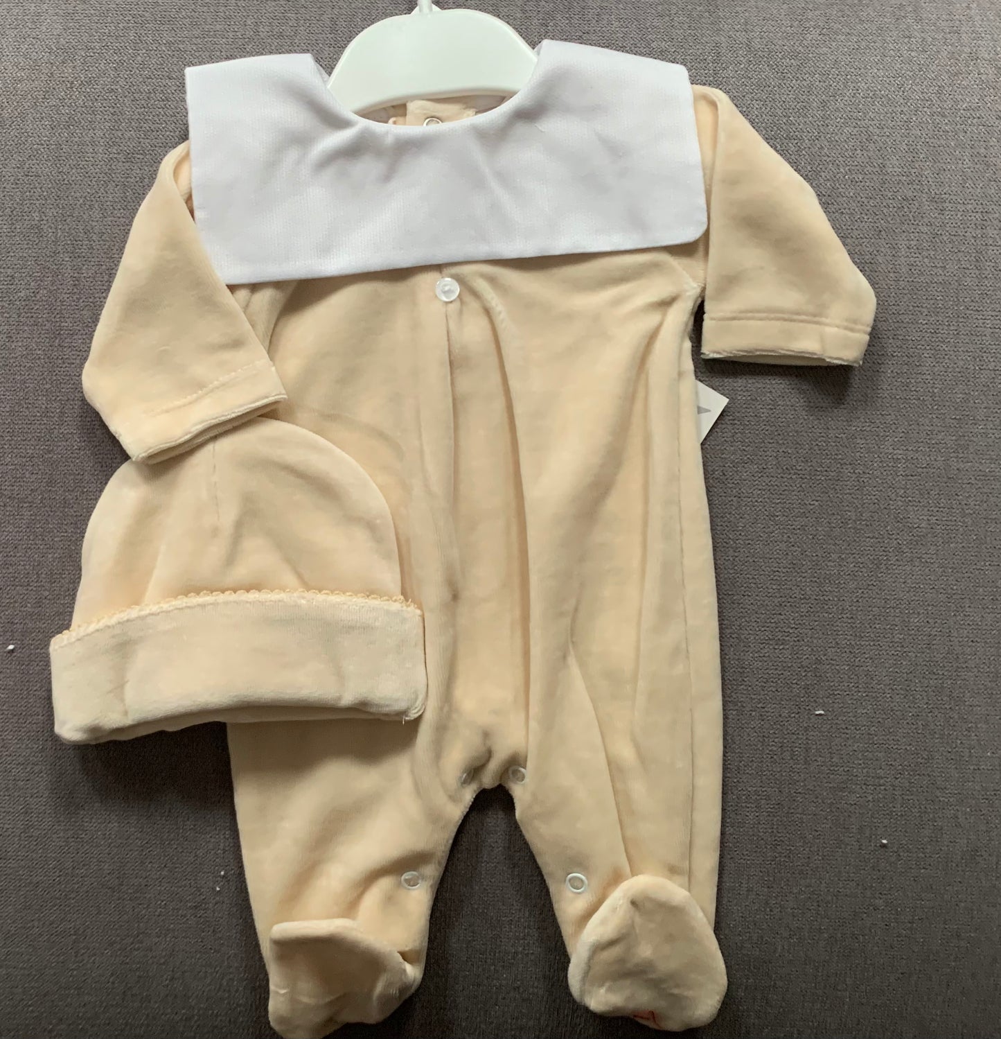 Velour Babygrow and Matching Hat - SG125V - 3 Colours