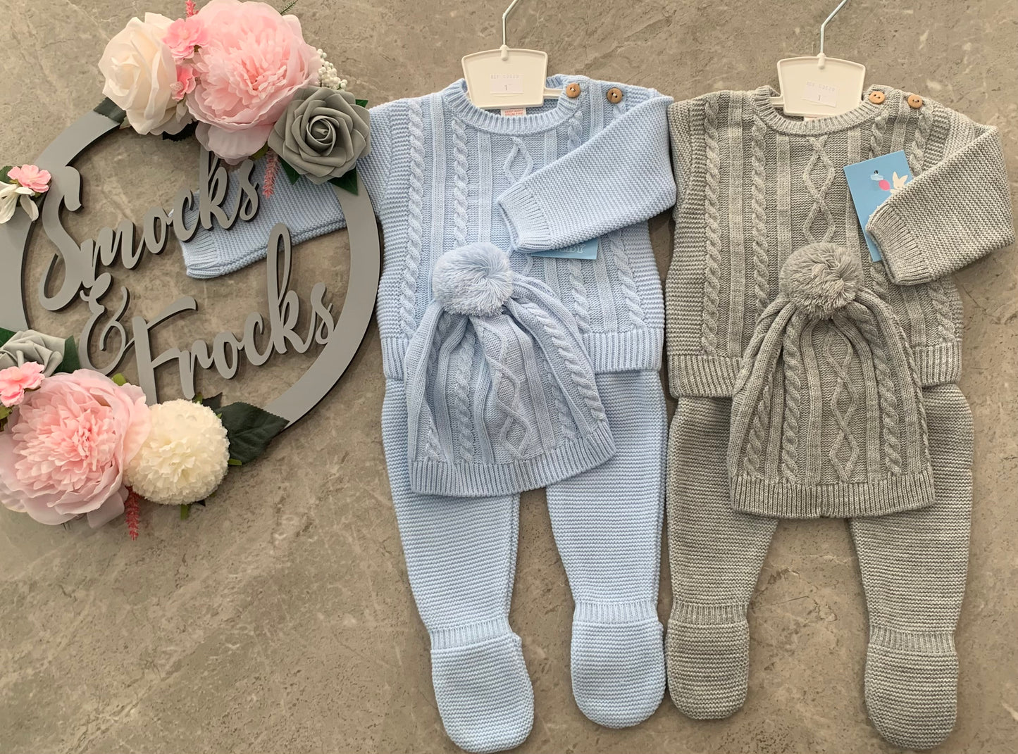 Boys Knitted 2 Piece Set with Matching Hat - C3020
