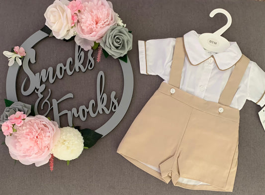 Boys 2 Piece Dungaree Short Set - PQ3015