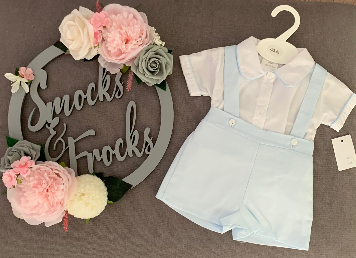 Boys 2 Piece Dungaree Short Set - PQ3015