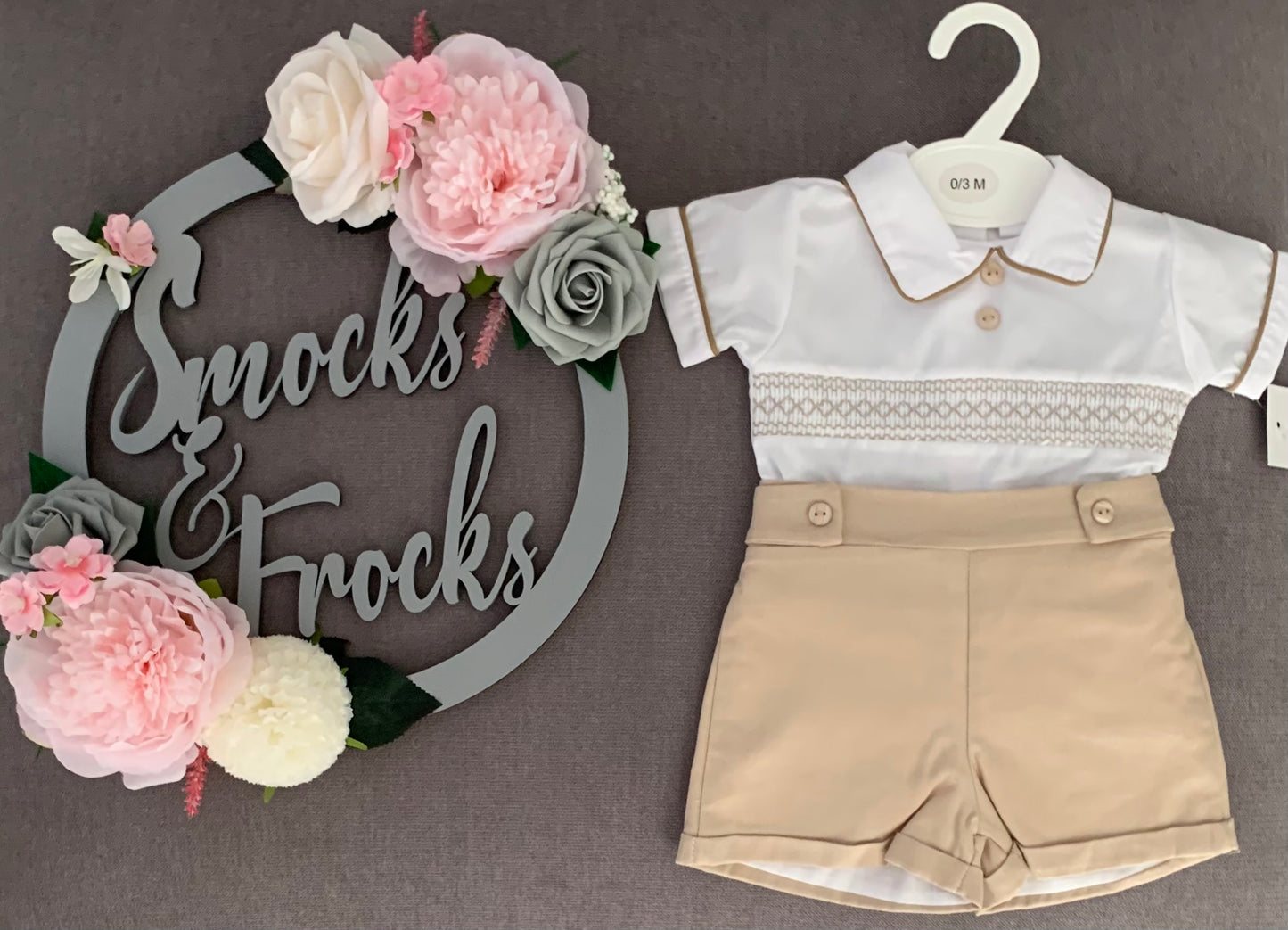 Boys Smocked 2 Piece Short Set - PQ3014