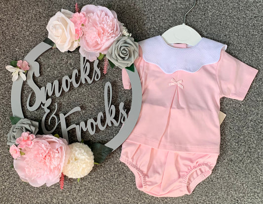 Cotton Short Set with Scallop Collar - SG124