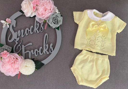 2 Piece Knitted Top and Bloomer Set - 22MC - 162