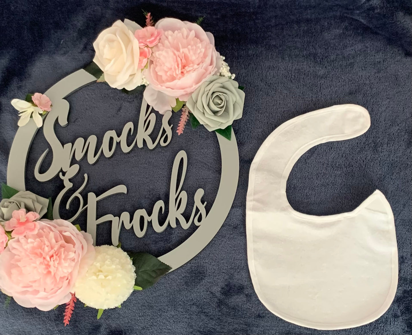 White Velcro Towelling Bib