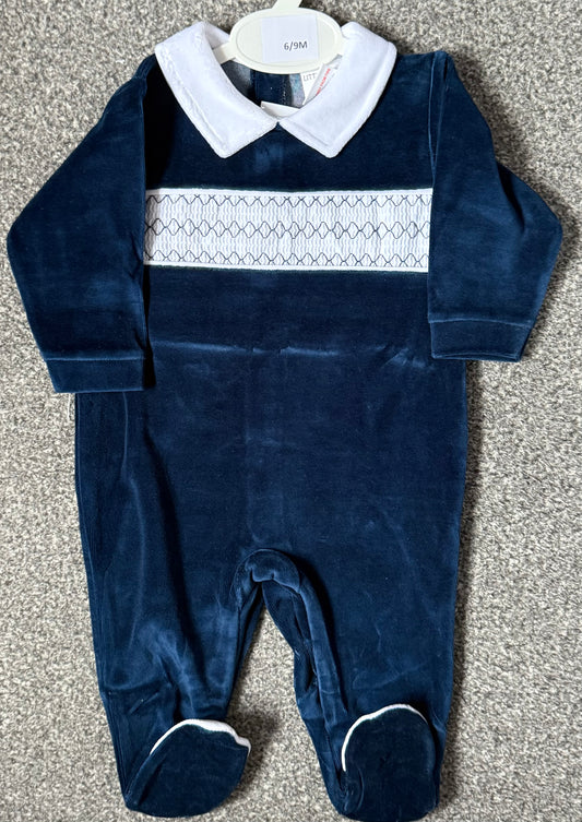 Boys Velour Babygrow - LBW25/802 - 3 Colours