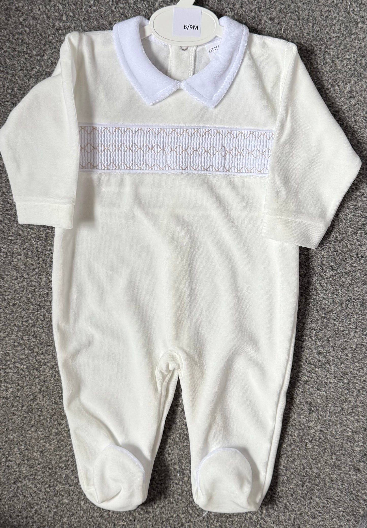 Boys Velour Babygrow - LBW25/802 - 3 Colours