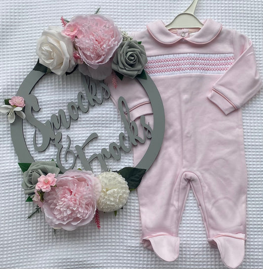 Smocked Cotton Babygrow - LN025/2