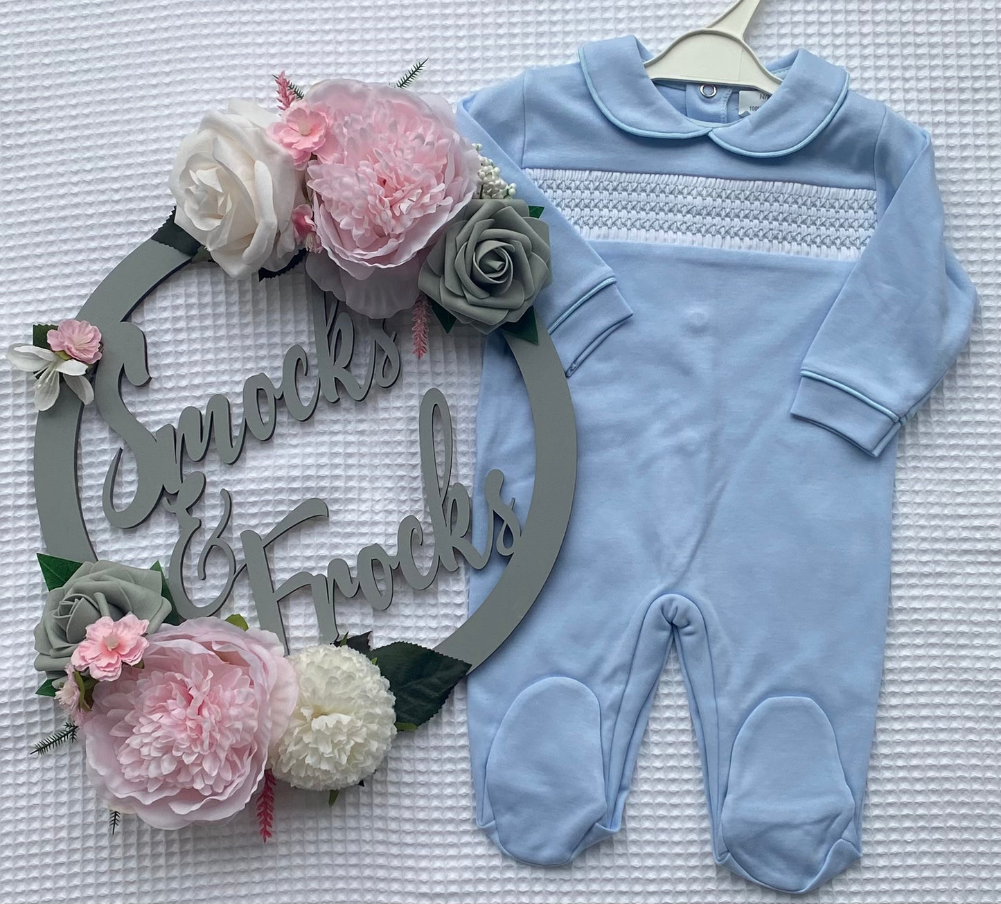 Smocked Cotton Babygrow - LN025/2