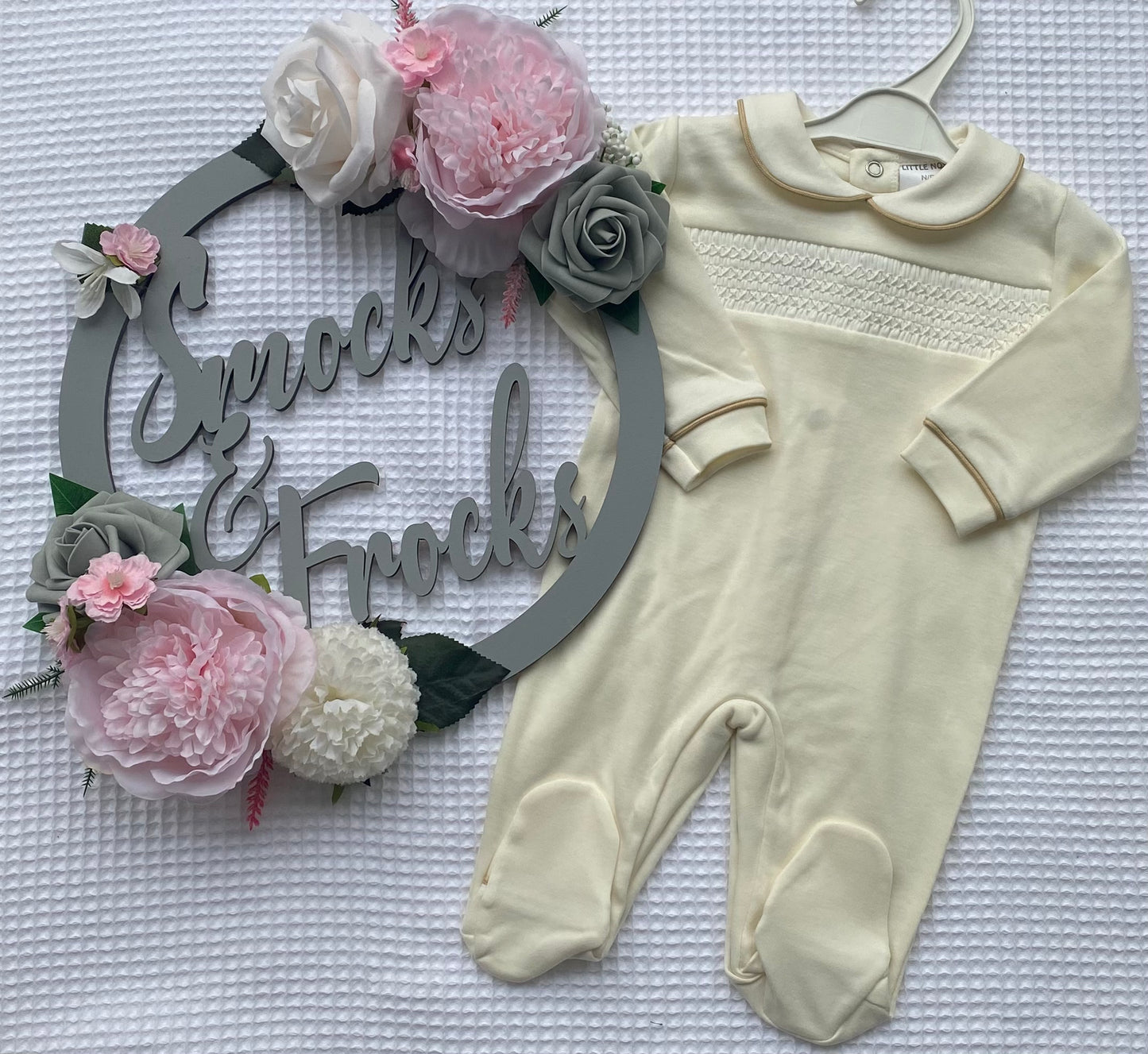 Smocked Cotton Babygrow - LN025/2