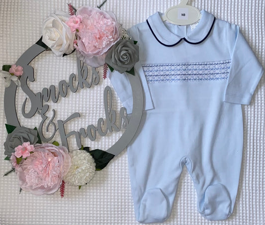 Cotton Smocked Babygrows - LBS26/2