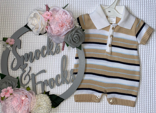 Boys Knitted Striped Romper - 5293