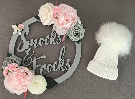 Knitted Baby Hat with Pom Pom Detail