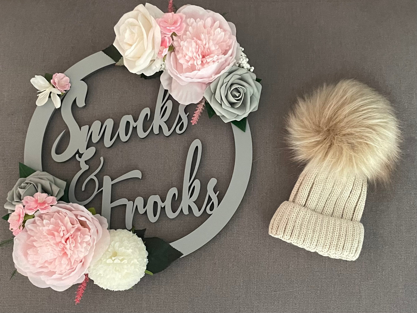 Knitted Baby Hat with Pom Pom Detail