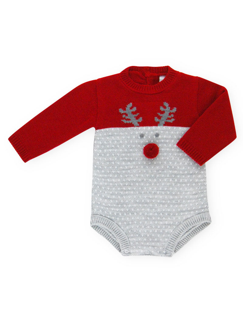 Knitted Reindeer Romper - 022VE-387