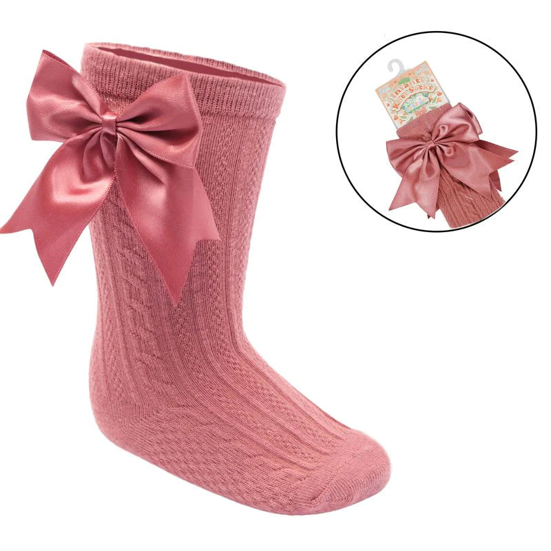 Knee High Socks with Bow Detail