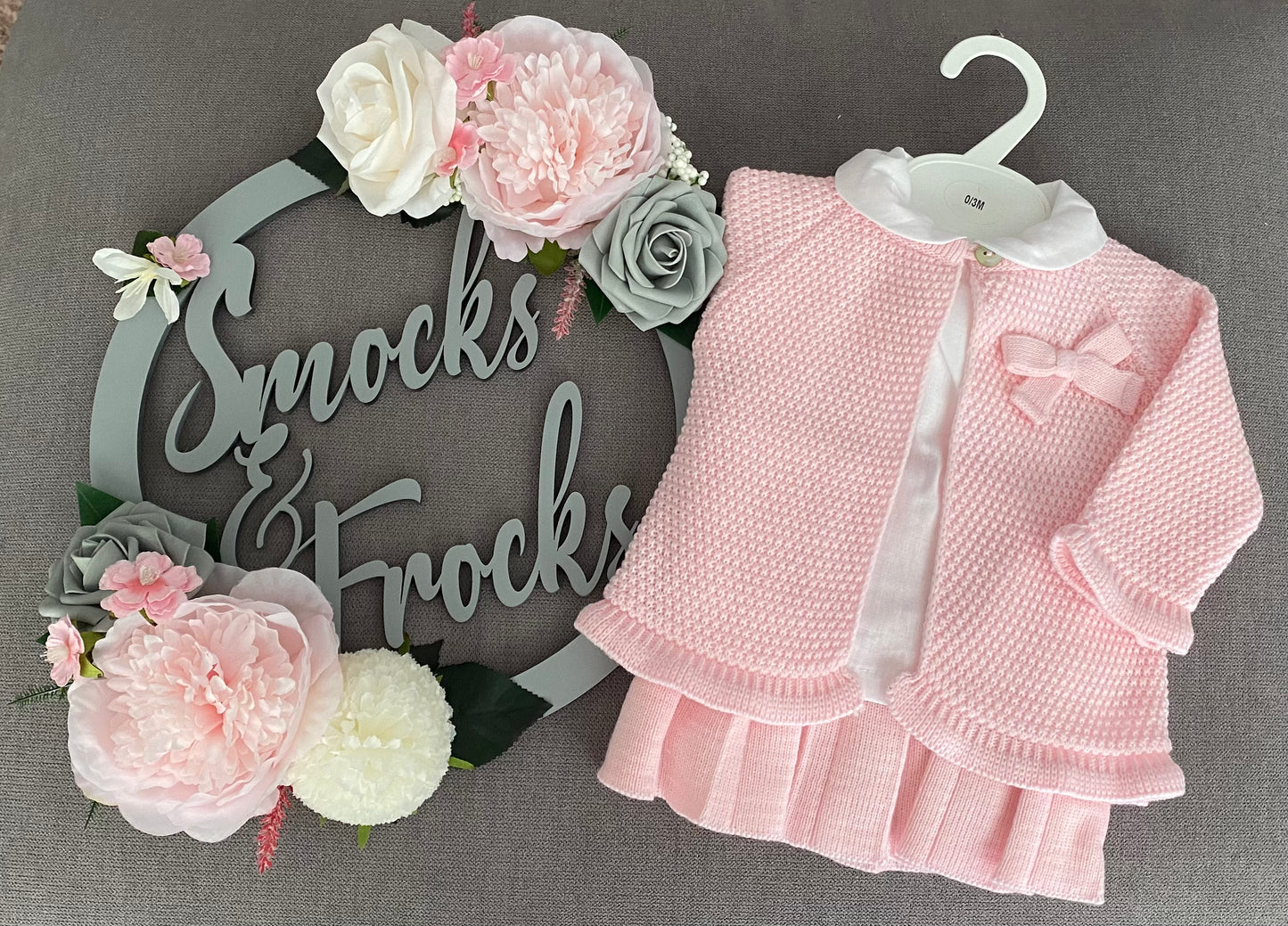 Girls Pink 3 Piece Knitted Set - 4225