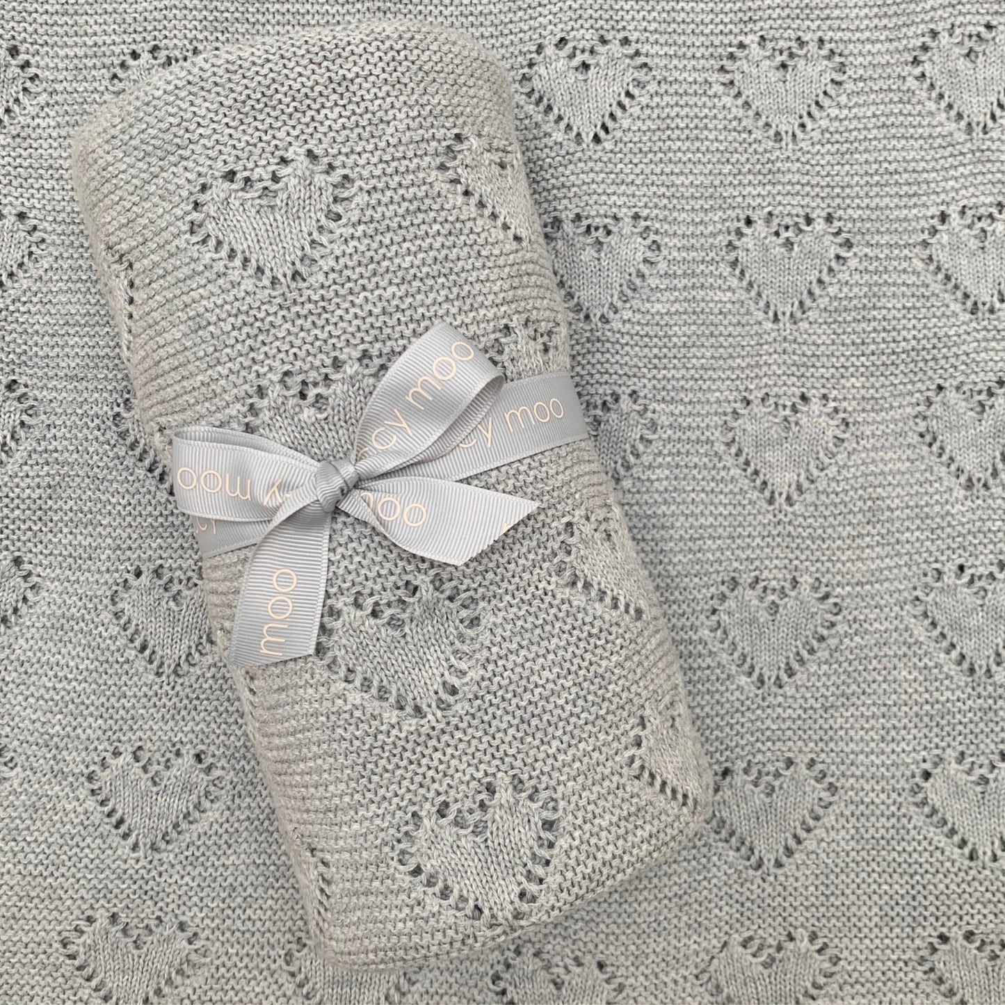 Moccy Moo - Cellular Blanket - Cloud Grey