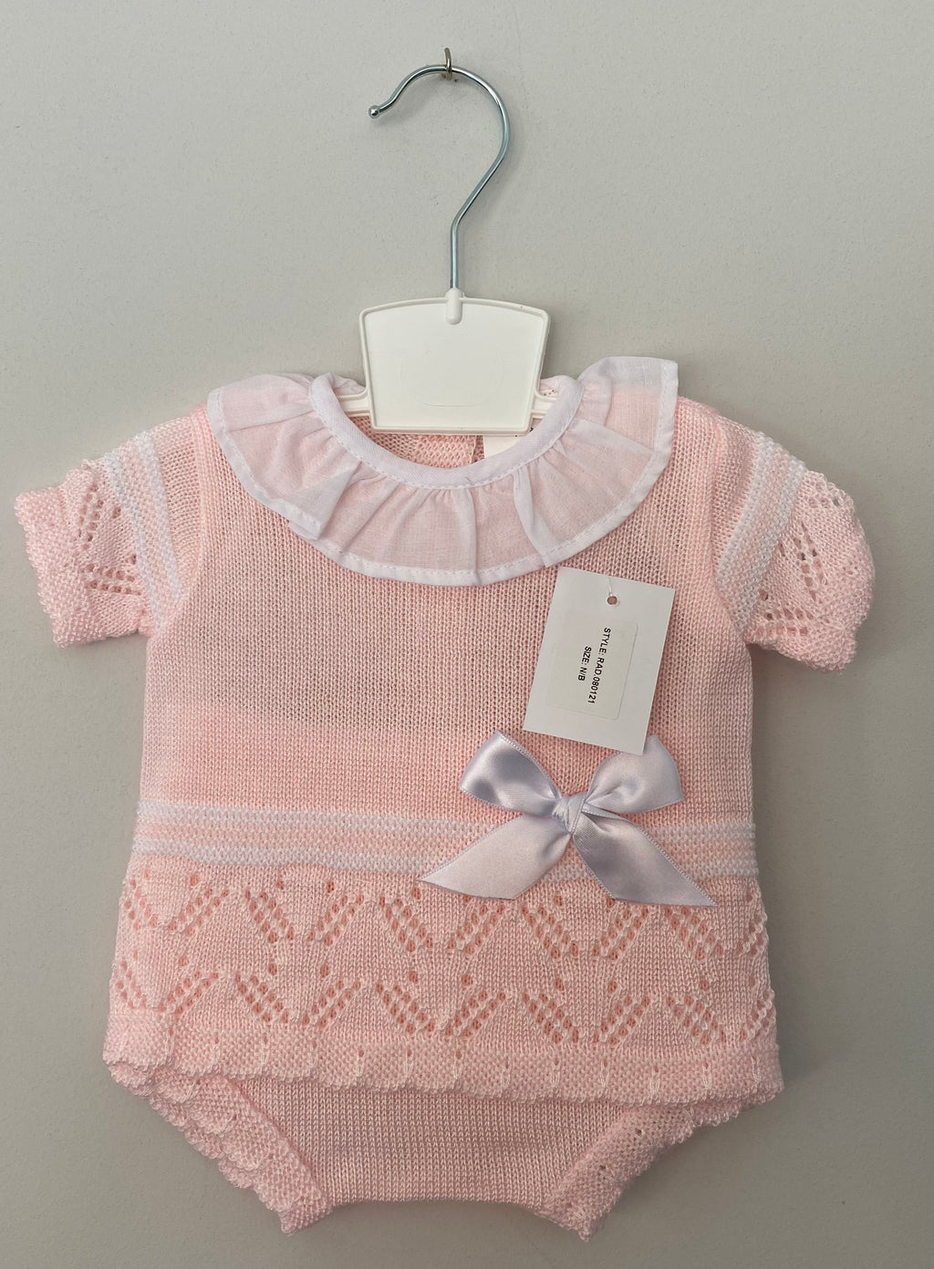 Pink Bow Knitted Top and Bloomer Set - RAD080121