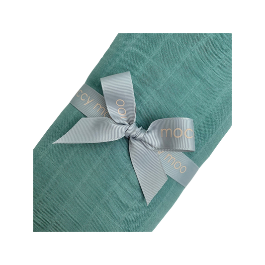 Moccy Moo - XL Bamboo Muslin Swaddle - Soft Sage