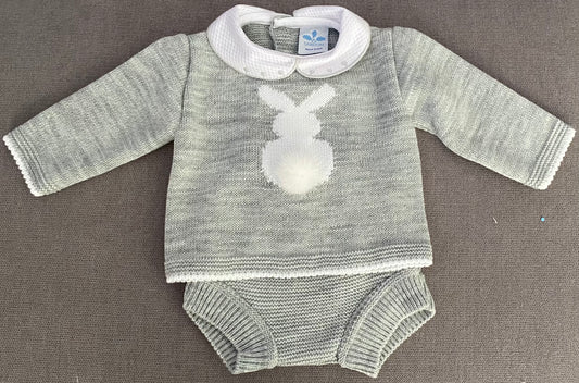 Knitted 2 Piece Set with Rabbit Detail - 022VE-325