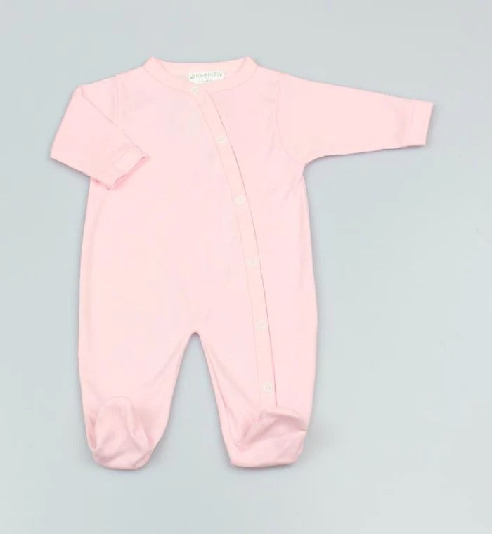 Babygrow and Bib Set with Mouse Embroidery - Pink or Blue