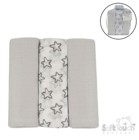 3 Pack Supersoft Muslin Squares