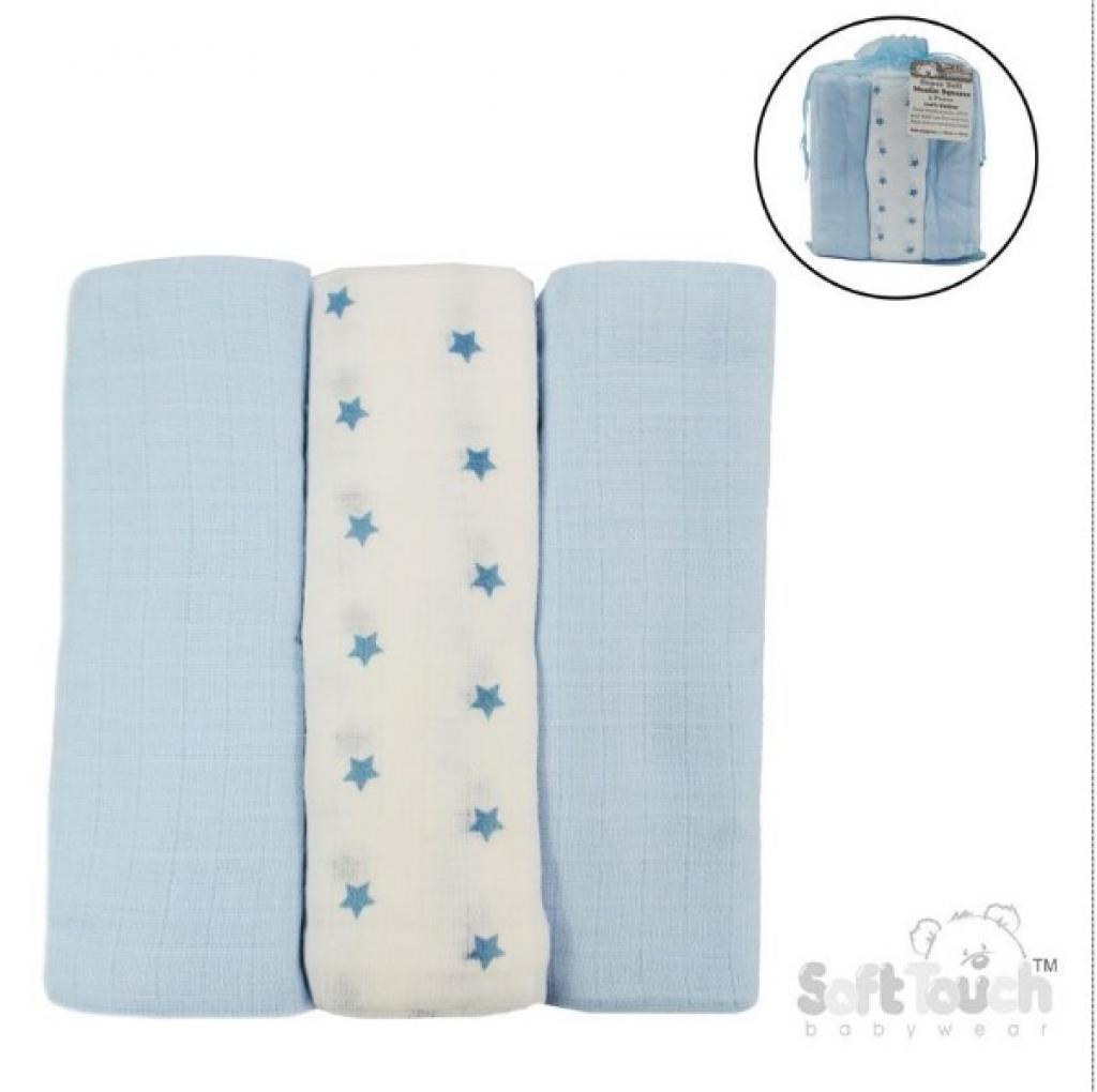 3 Pack Supersoft Muslin Squares