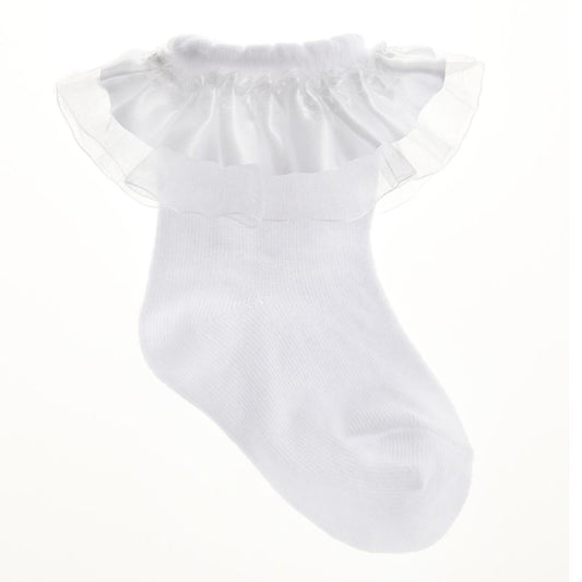 Girls White Frill Sock