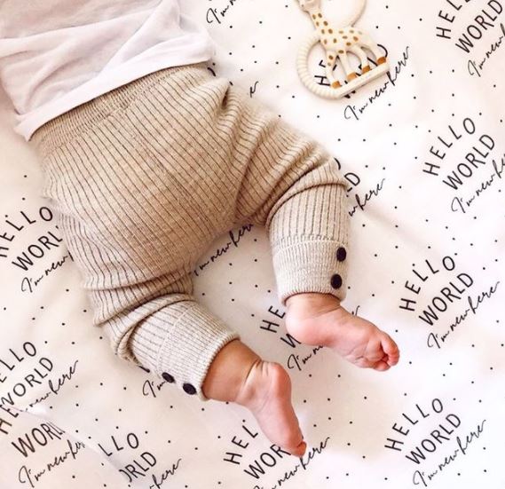 Hello World Muslin Swaddle Blanket