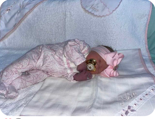 Personalised Towel, Bib and Muslin with Ribbon Detail - T75L