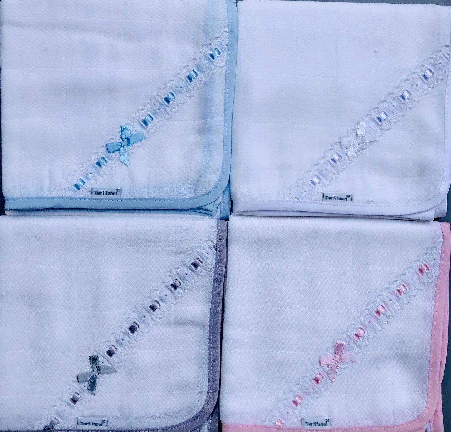 Muslin cloth with Trimmed Lace and Ribbon detail - F1PF