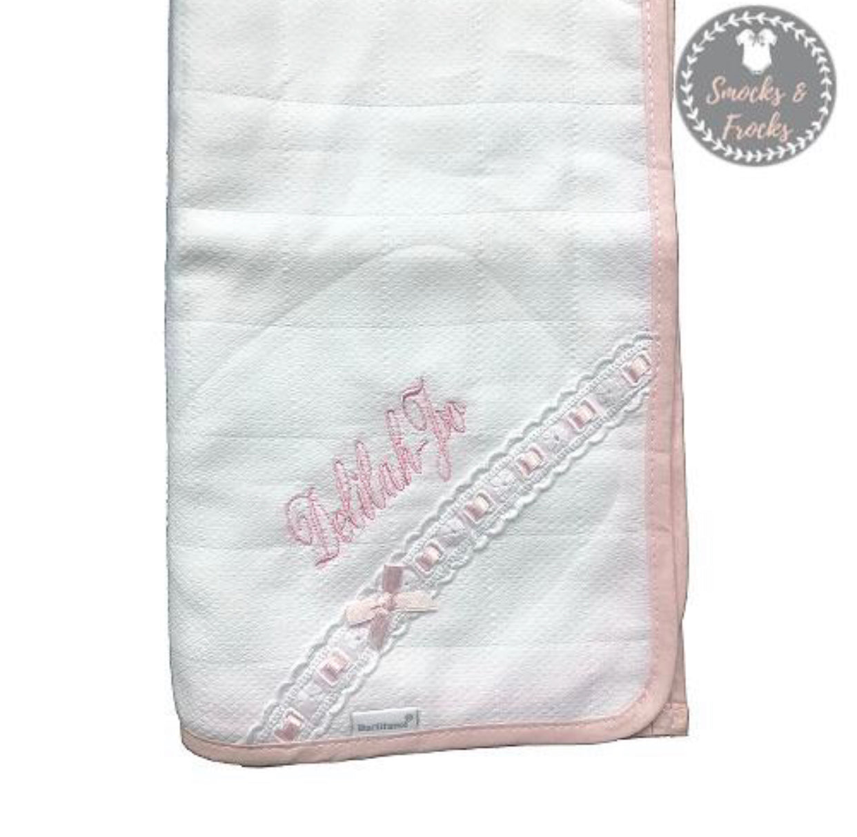 Muslin cloth with Trimmed Lace and Ribbon detail - F1PF