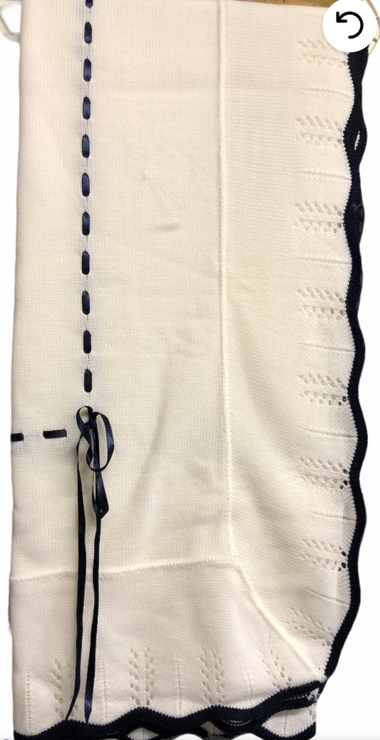 Knitted Shawls with Ribbon and Trimmed Detail - 2220