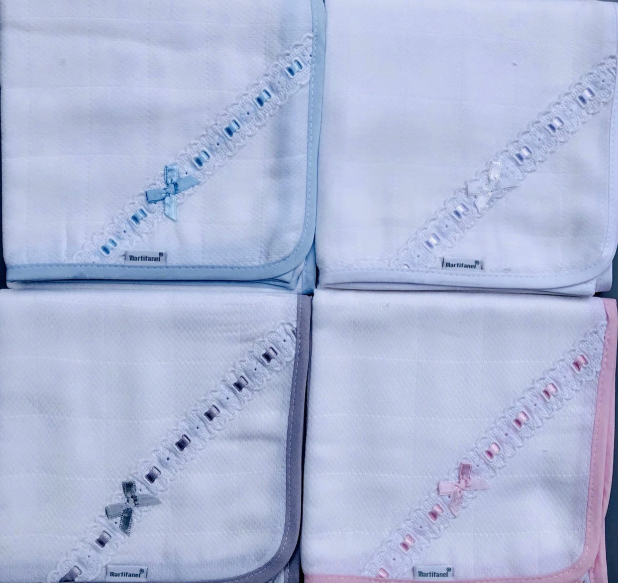 Muslin cloth with Trimmed Lace and Ribbon detail - F1PF