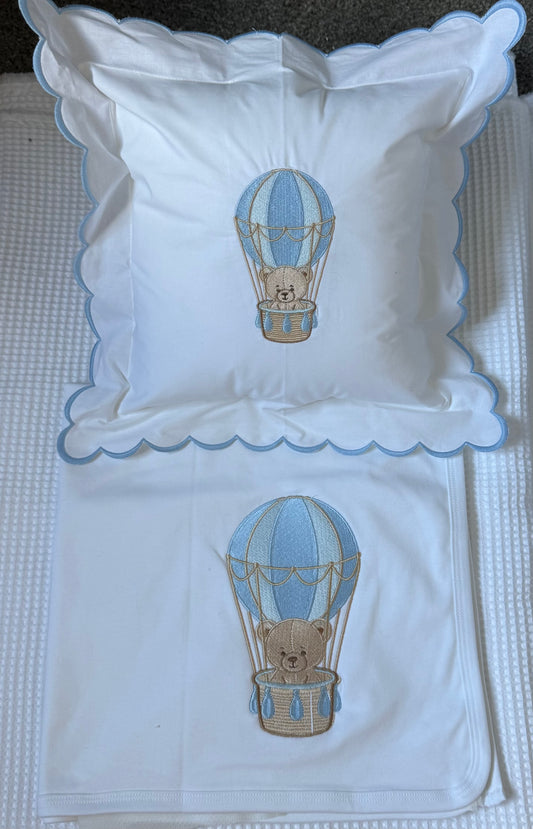 Mini Square Scallop Pillow and Blanket Set