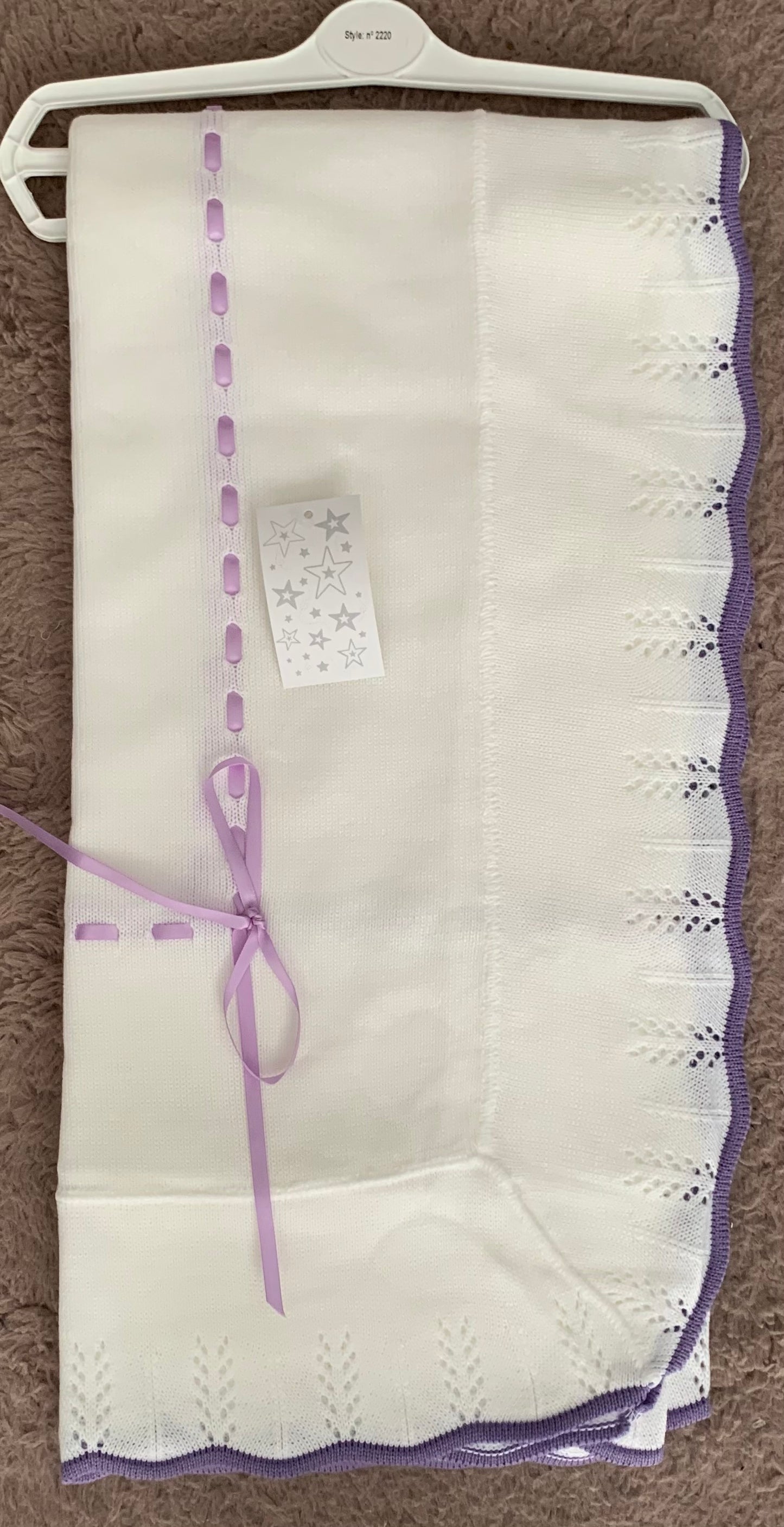 Knitted Shawls with Ribbon and Trimmed Detail - 2220