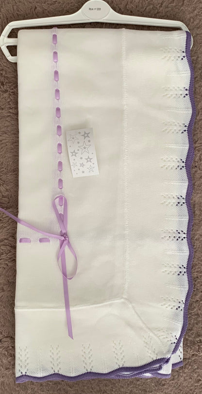 Knitted Shawls with Ribbon and Trimmed Detail - 2220