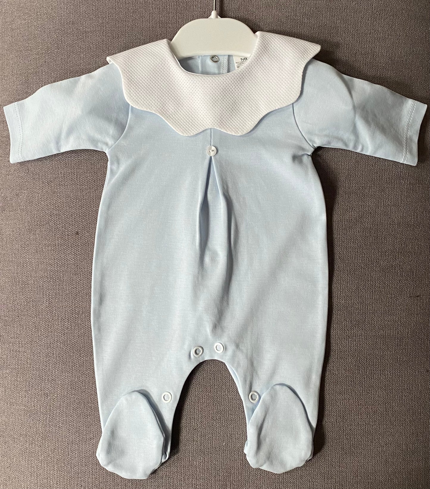 Cotton Babygrow with Scallop Collar - 4 Colours