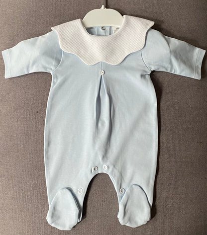 Cotton Babygrow with Scallop Collar - 4 Colours