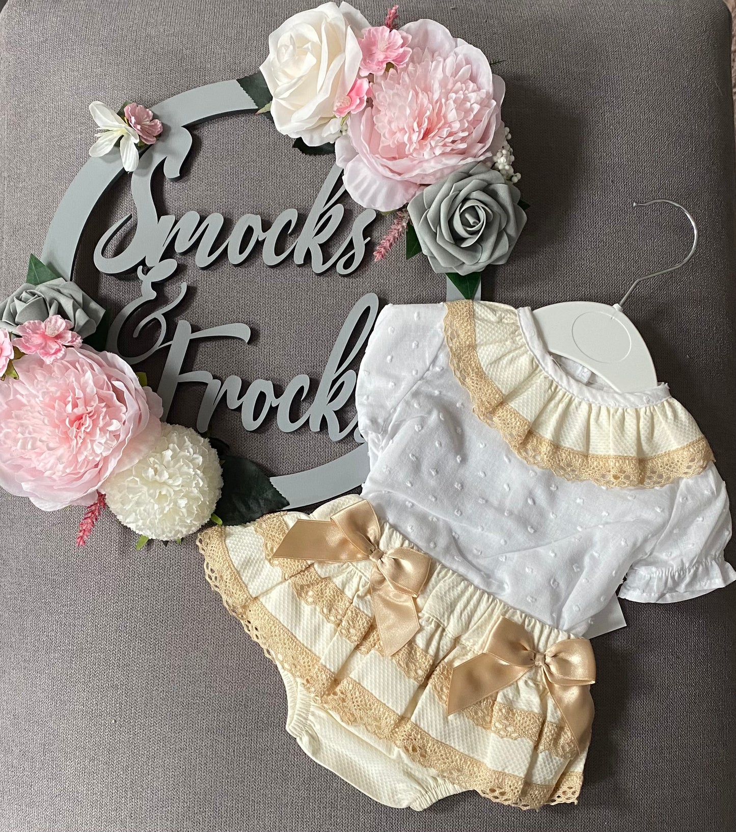 Girls Cream and Beige 2 Piece Set - LN7