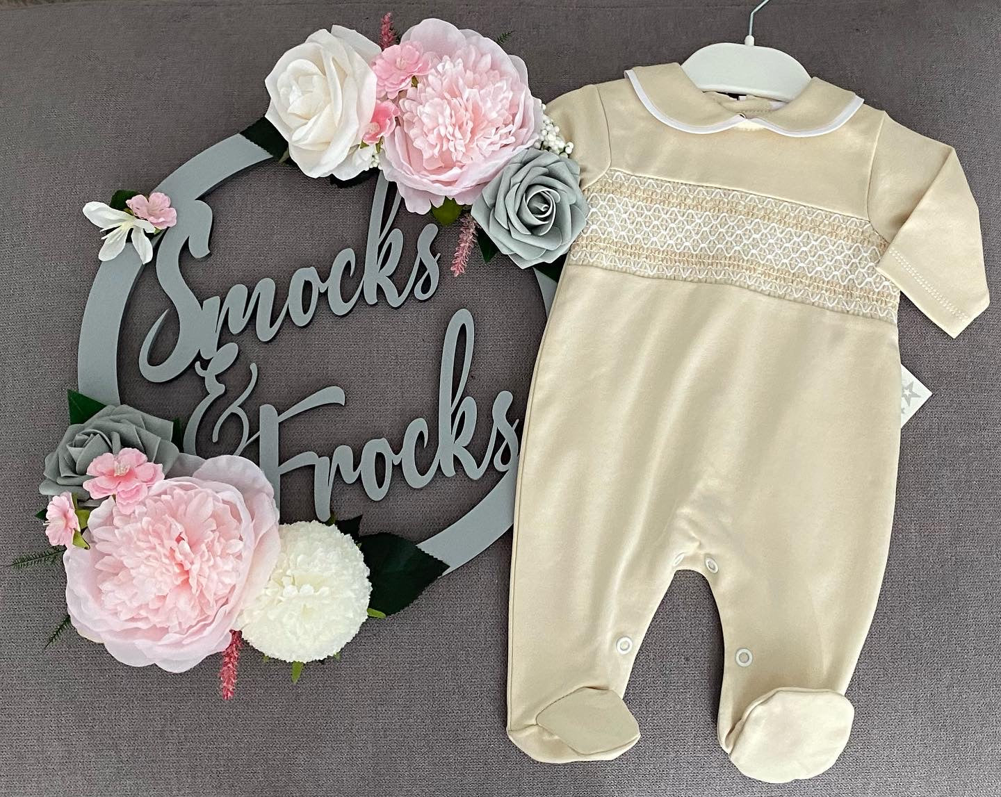 Boys Babygrow with Smocked Detail - sg68 - Various Colours