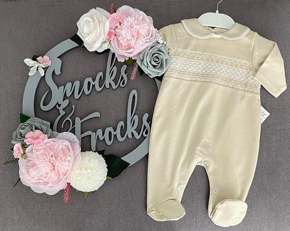 Boys Babygrow with Smocked Detail - sg68