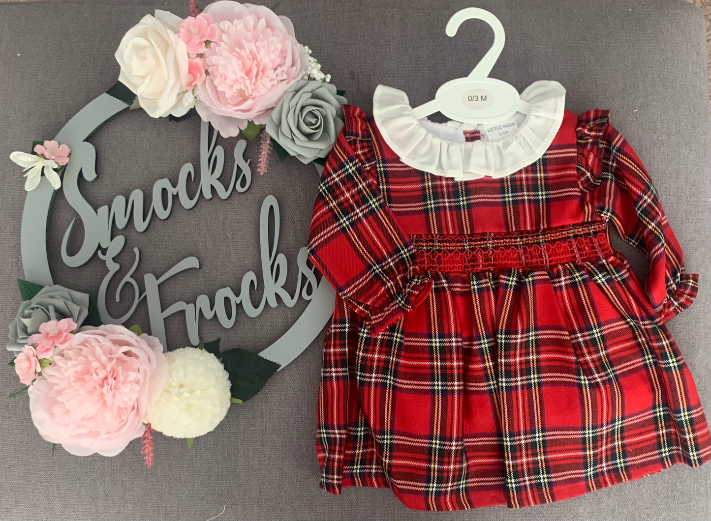 Girls Red Tartan Dress - PQ266