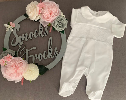 Boys Babygrow with Smocked Detail - sg68