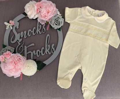 Boys Babygrow with Smocked Detail - sg68