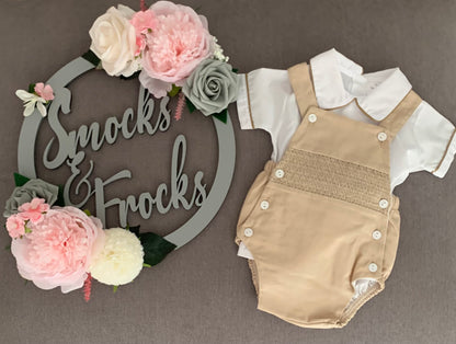 Boys Smocked 2 Piece Romper Set - PQ3010